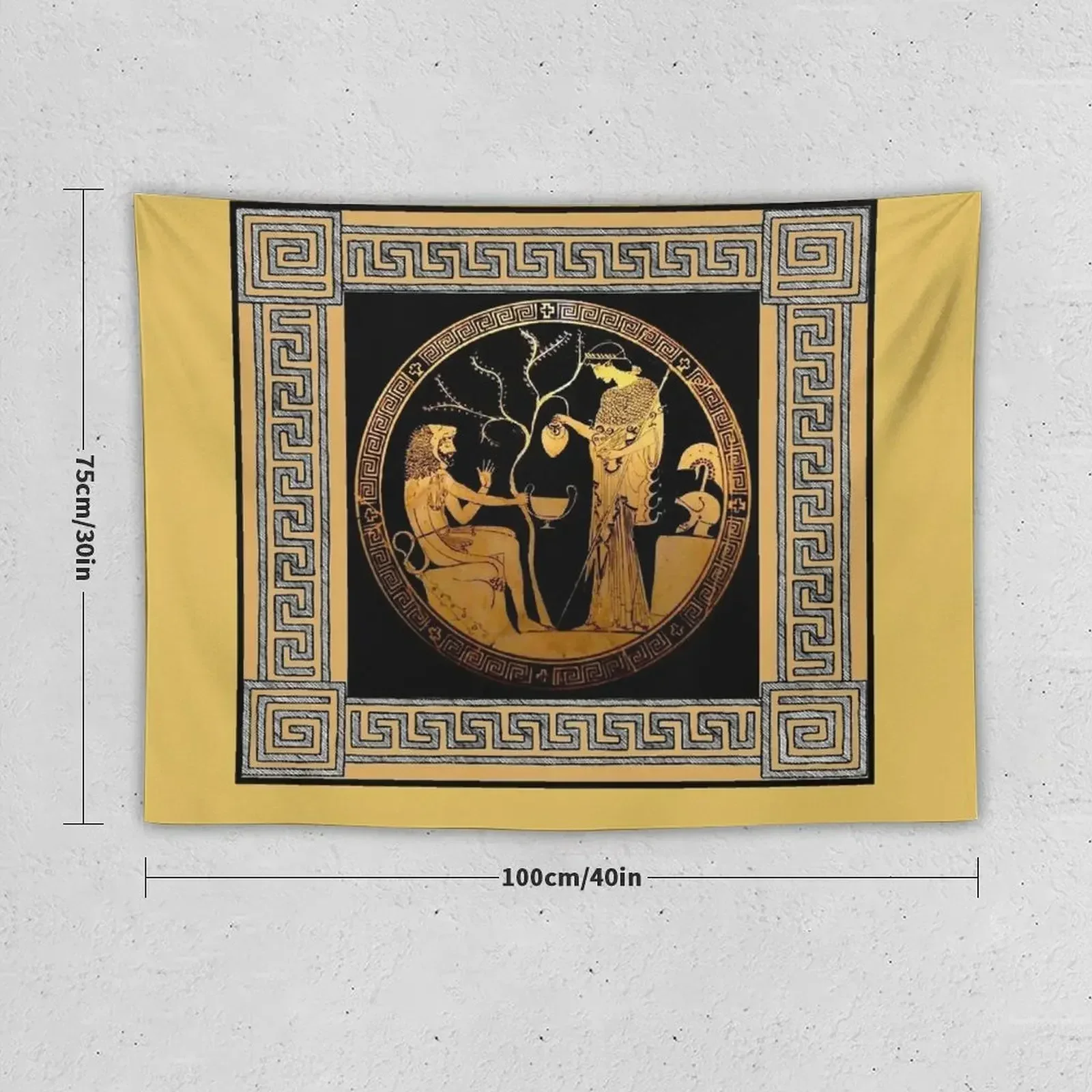 GREEK : Vintage 350 B.C.Achilles PouringPrint Tapestry Wall Hanging Room Decore Aesthetic Aesthetic Room Decorations Tapestry