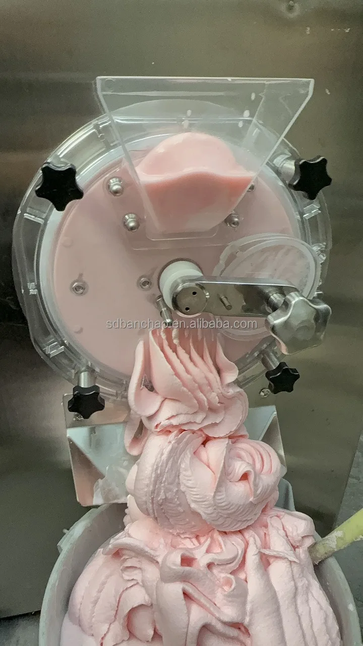 Commercial Hard Ice Cream Machine 16-20L/H Automatic Batch Freezer Gelato Maker with Milk Table Top 110-240V Long Service Life