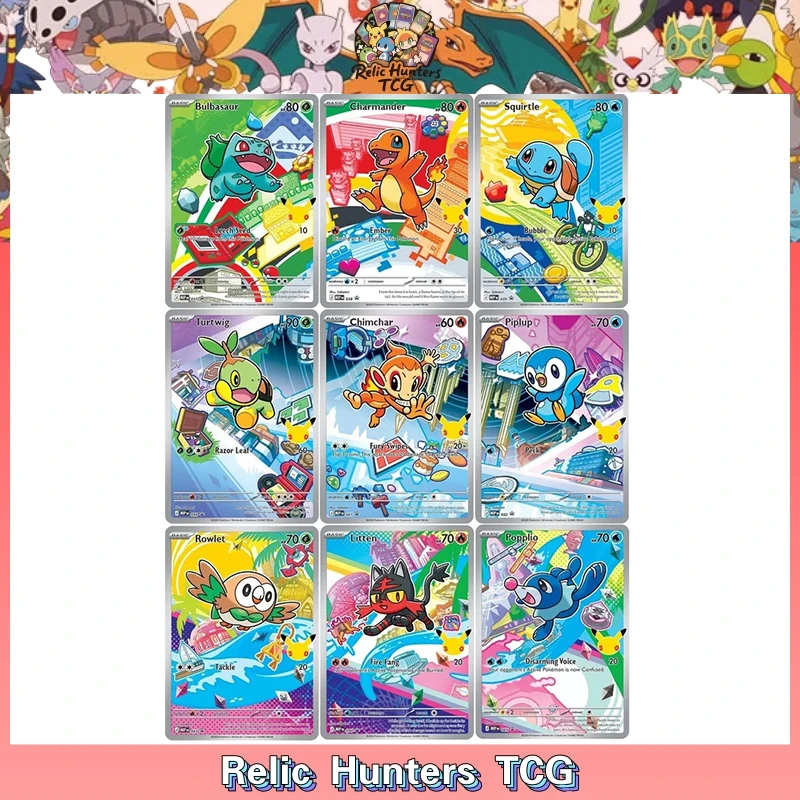 

PKM Card MEP Gen 1 First Partner Illustration Collection Series 1 30Th Anniversary Promo Cards Replica Hobby Collection Cards