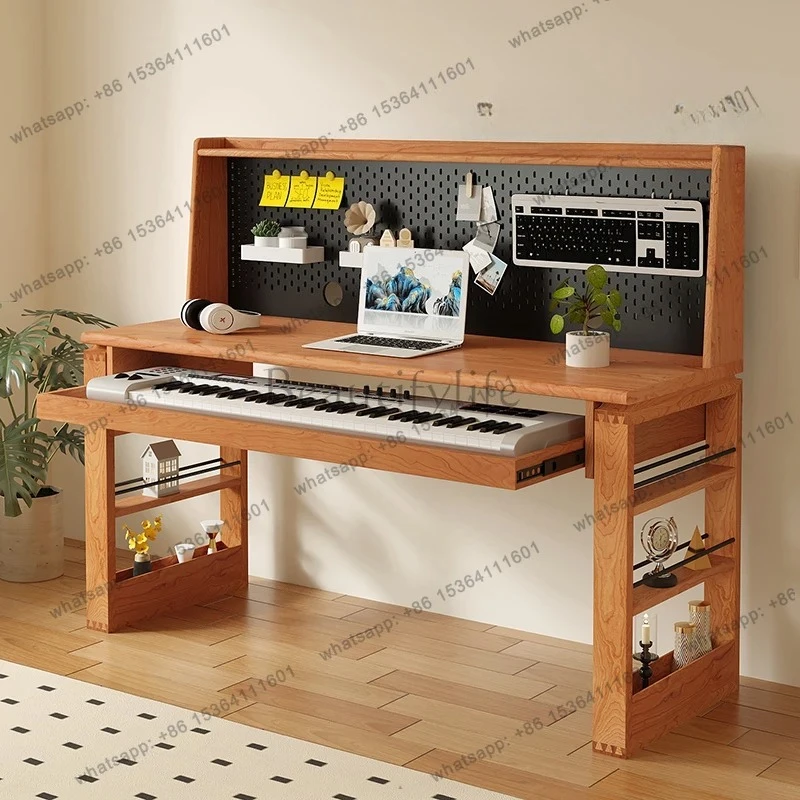 Solid wood piano table Recording studio Music work Arrangement mixer table Electric piano keyboard table