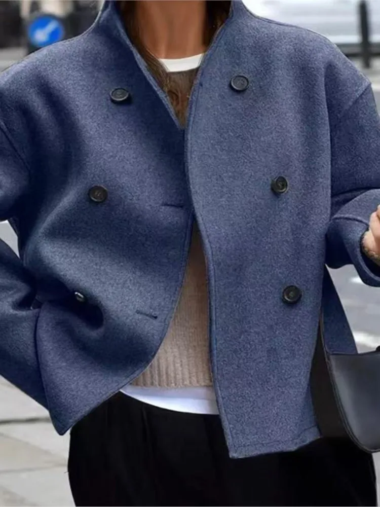 Fashion Solid Coat For Women Elegant Long Sleeve Button Coats Tops Lady Holiday Streetwear Office Women's Clothing Autumn Winter
