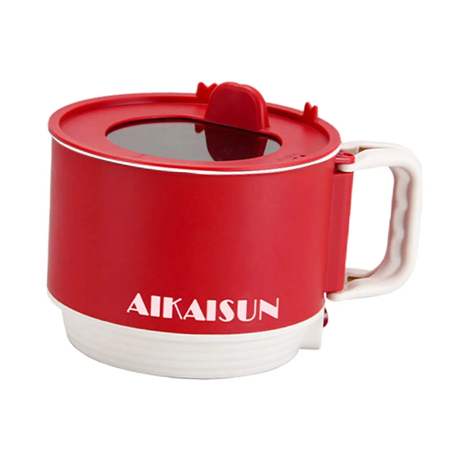 Olla caliente eléctrica antiadherente portátil para el hogar, olla de Ramen, fideos, sartén para gachas, Ramen, bistec, sopa, huevo, 1.5L