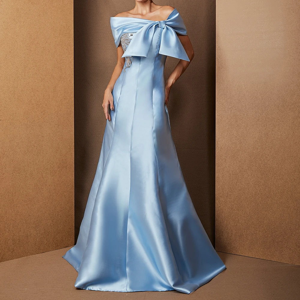 

Вечерние платья трапециевидной формы по индивидуальному заказу, длиной до пола, с открытыми плечами, платье для выпускного вечера без рукавов Fsahion, драпированное вечернее платье с блестками и бисером