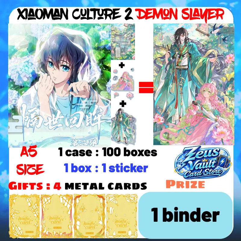 Wholesale 2026 Newest XiaoMan Culture 2 Demon Slayer A5 Interactive Scene-Building Stickers CCG Party Tendy Toys Birthday Gifts
