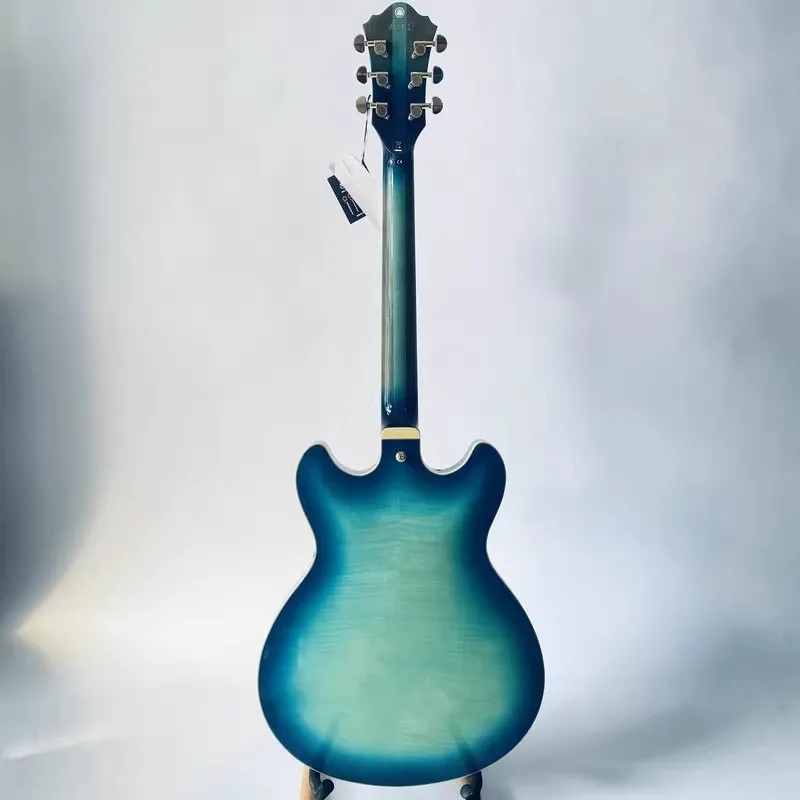 Genuine&Original IBANEZ AS153 Semi Hollowbody Jazz Guitar Blue Flamed Maple Body Ebony Fingerboard with Binding Damages