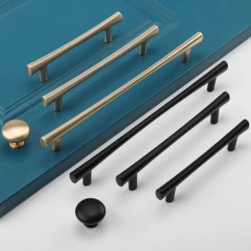Golden Bedroom Cabinet Door Handle Black Zinc Alloy Single Hole Wardrobe Drawer Knob Luxury Furniture Decoration Hardware