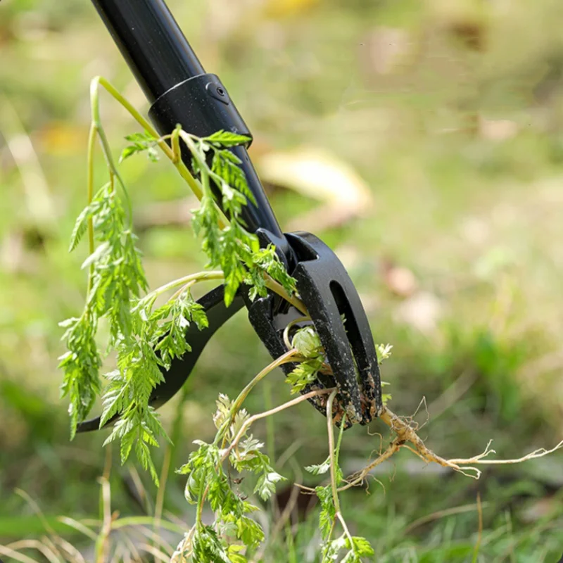 No-bend three-section standing weeder pulling up the grass and pulling up the root manual garden lawn weeding tool