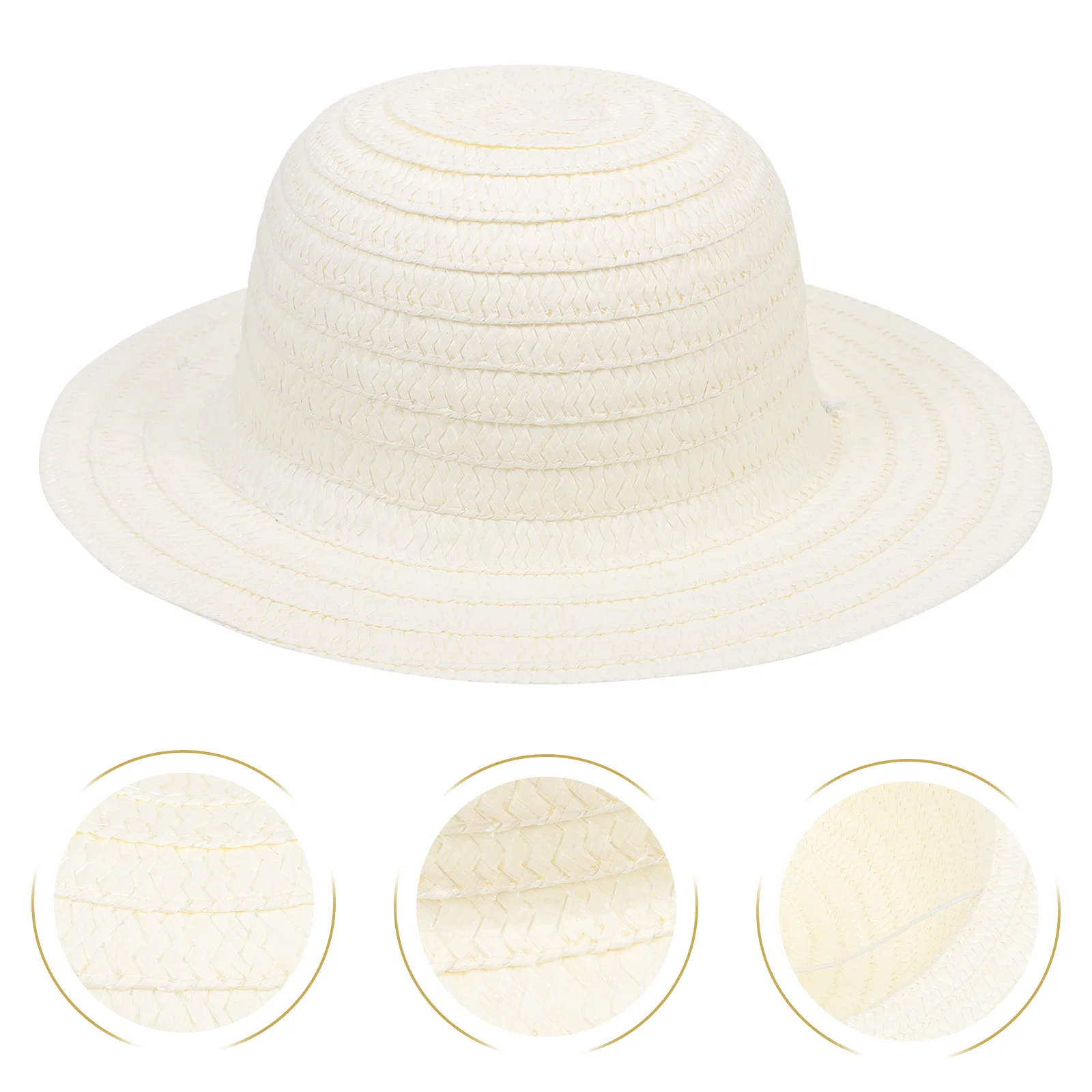 6 Pcs Graffiti Straw Hat Blank Hats Kids Crafts Painting DIY Parent-children Sun Visor Toddler