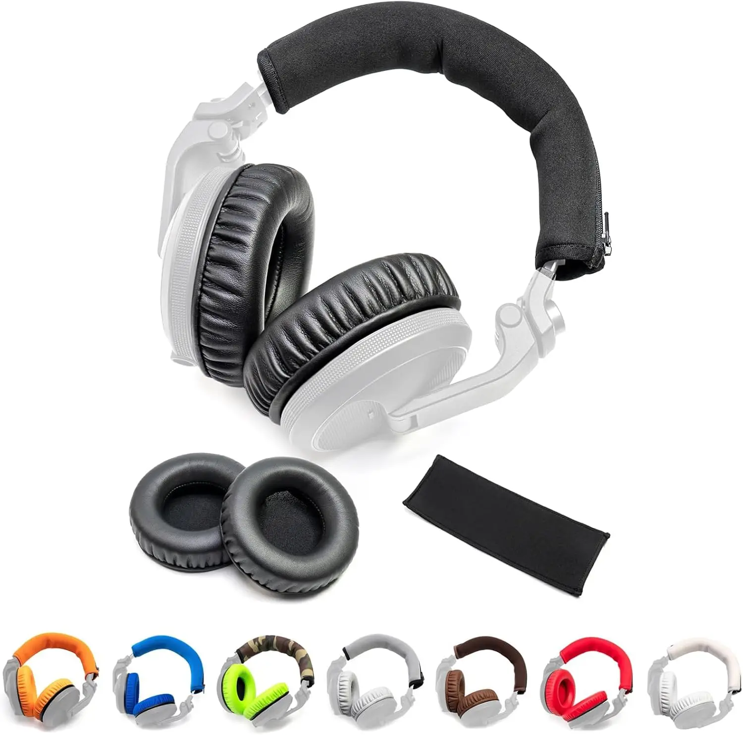 Thick Soft Protein Leather Ear Pads & Headband Cushion Cover Replacement Kits Compatible with Pioneer HDJ-X5 X5BT HDJ-X7 X7BT HD