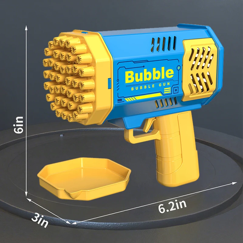 مسدس لعبة نفخ الفقاعات بدون فقاعة ماء ، هدية آلة خارجية ، هدية العيد ، 40 فتحة #6