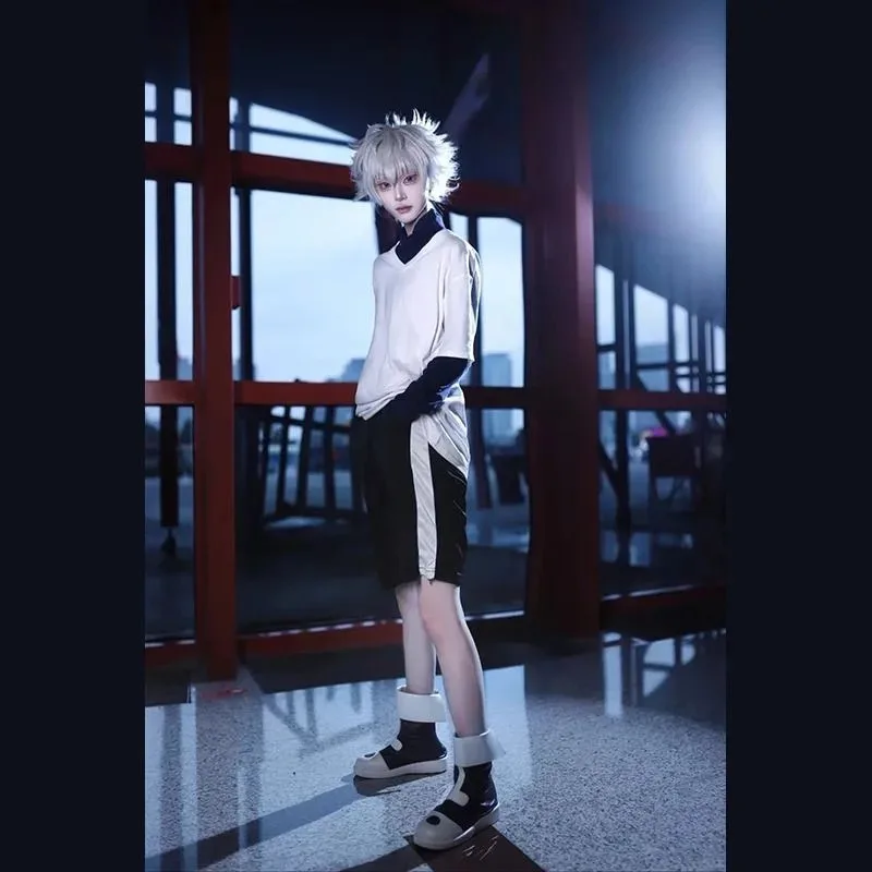 

LQHunter x Hunter Killua Zoldyck Косплей Костюм Белый парик Хэллоуин Рождественская вечеринка Наряды Killuar Костюмы Аниме Костюм для ролевых игр
