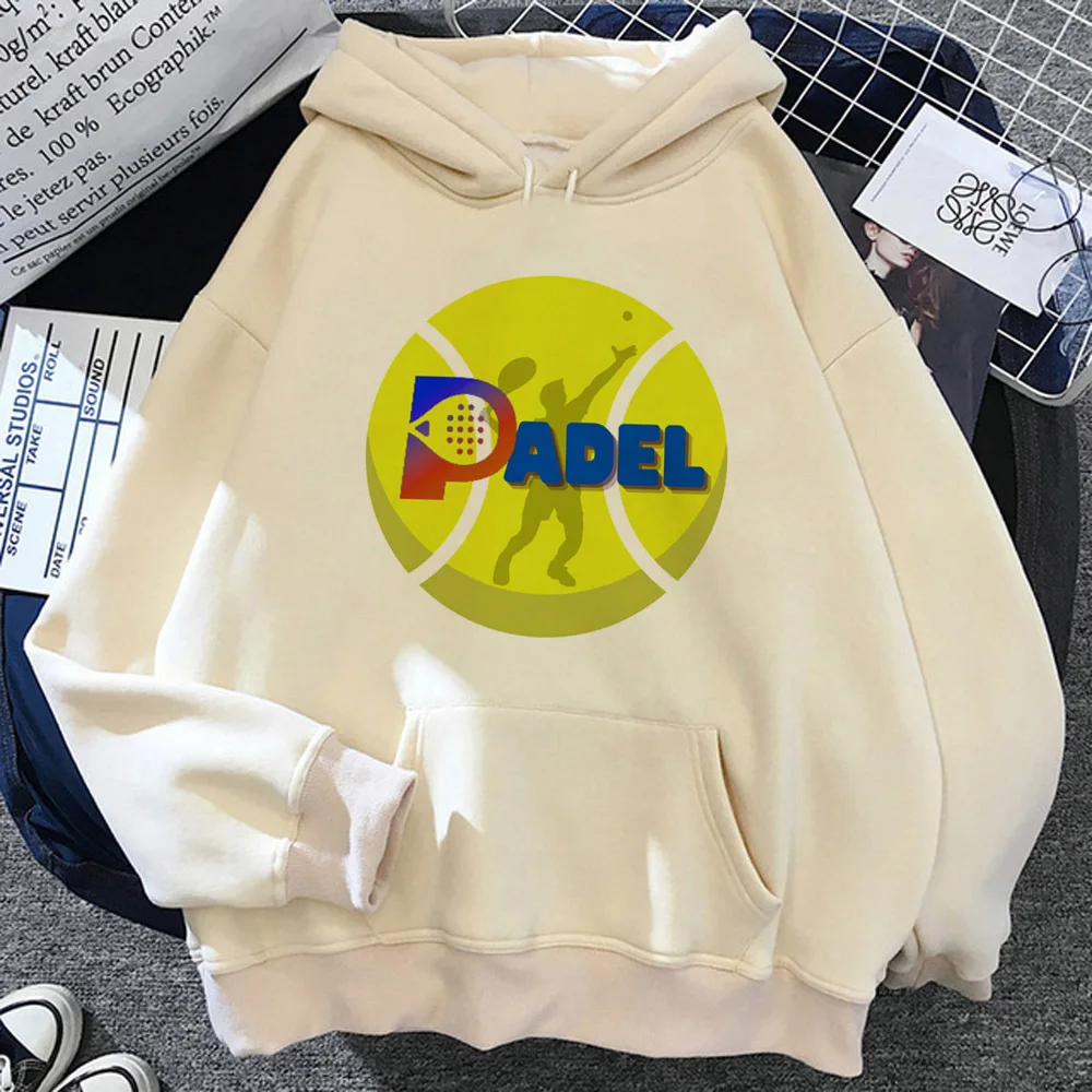 Padel hoodies women vintage anime Korean style graphic Hood Pullover women Kawaii tracksuit