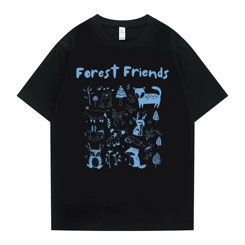 

Funny Forest Friends Animal Meme Graphic Tshirt Men Women Summer Casual Oversized Short Sleeve T-shirts Male 100% Cotton Tees