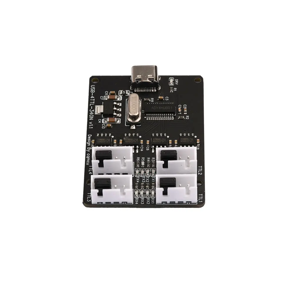 4CH USB to TTL Serial Module TTL Type-C Interface with CH340N Chip and Indicator Support 1200-2Mbps Speed