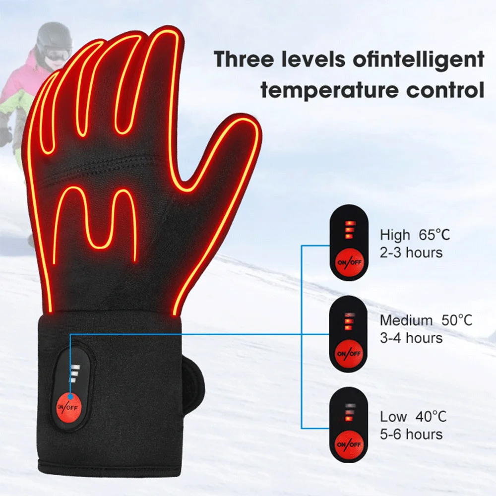 Salvador-Luvas impermeáveis motocicleta, aquecido Guantes, Moto Equitação, Luvas de aquecimento, Touch Screen, tampa mais quente, não vento Ski