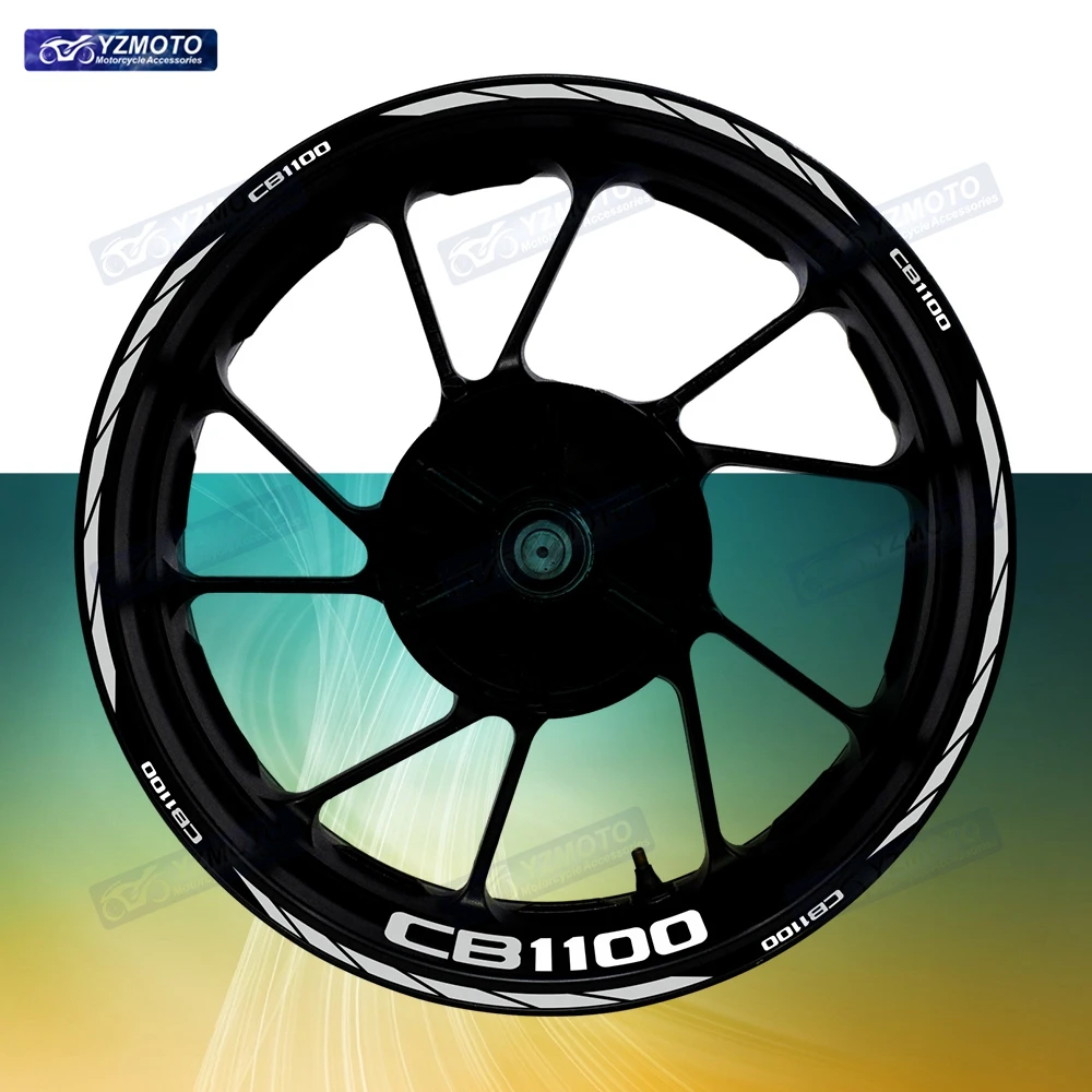

Для Honda CB1100 гоночный мотоцикл 17-дюймовая наклейка на переднюю и заднюю ступицу колеса, водостойкая светоотражающая наклейка на обод, украшение