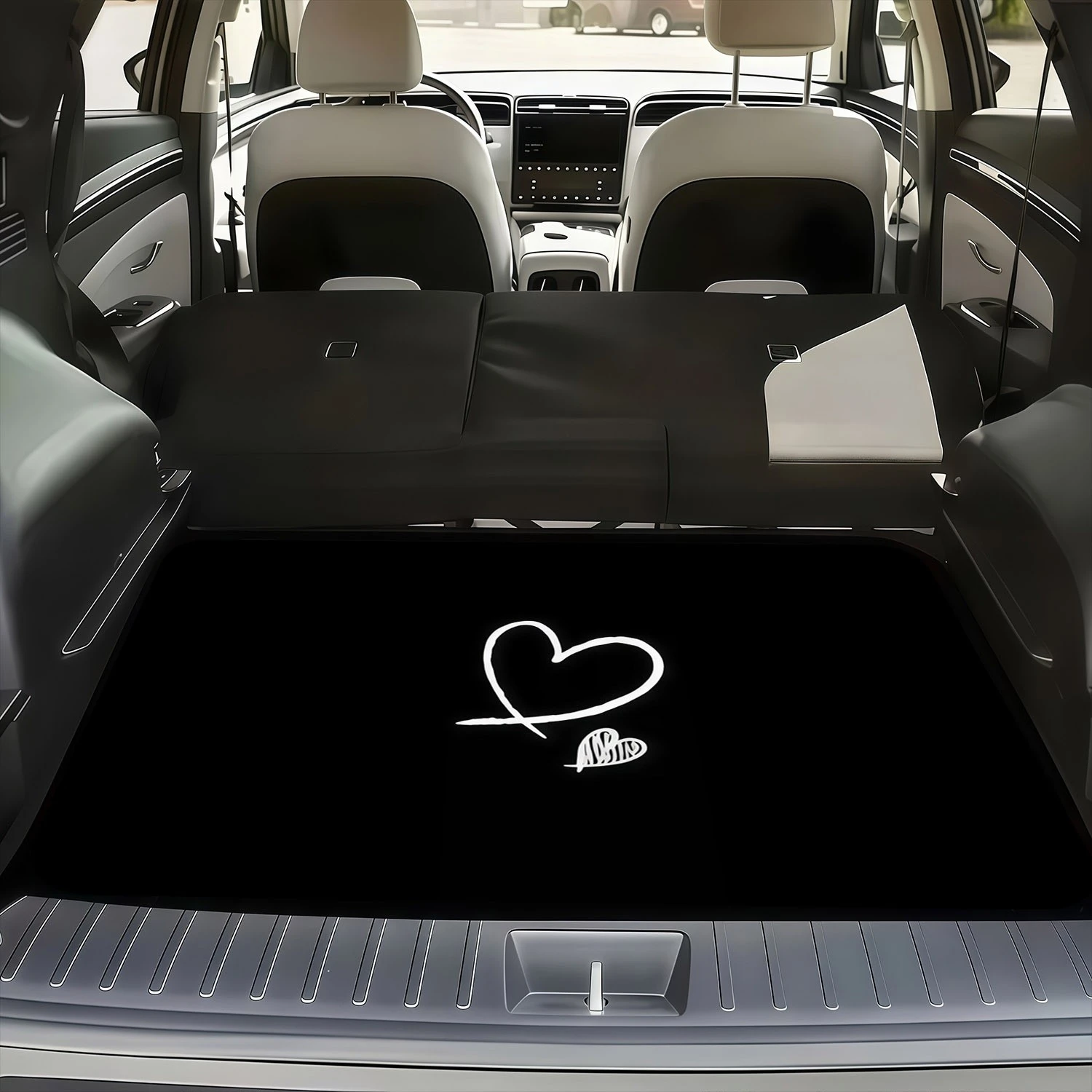 VIKAMA Simple Love Trunk Mat Dirt Resistant Non Slip Universal Car Boot Liner Car Interior Decor