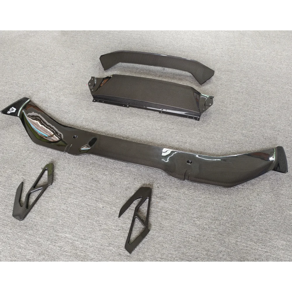 Upgraded 3k High-quality Dry Carbon Fiber Double-layer Rear Wing and Base Body Kit for Lamborghini EVO Huracan Rear Spoiler