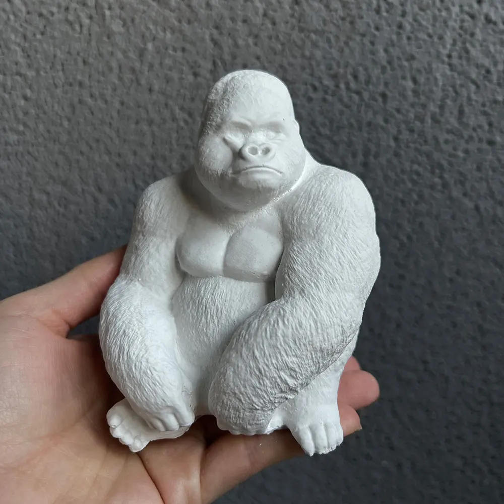 3D Orangutan Silicone Mold Animal Desktop Decoration Gypsum DIY Cement Tea Pet Home Decoration Candle Clay Mould