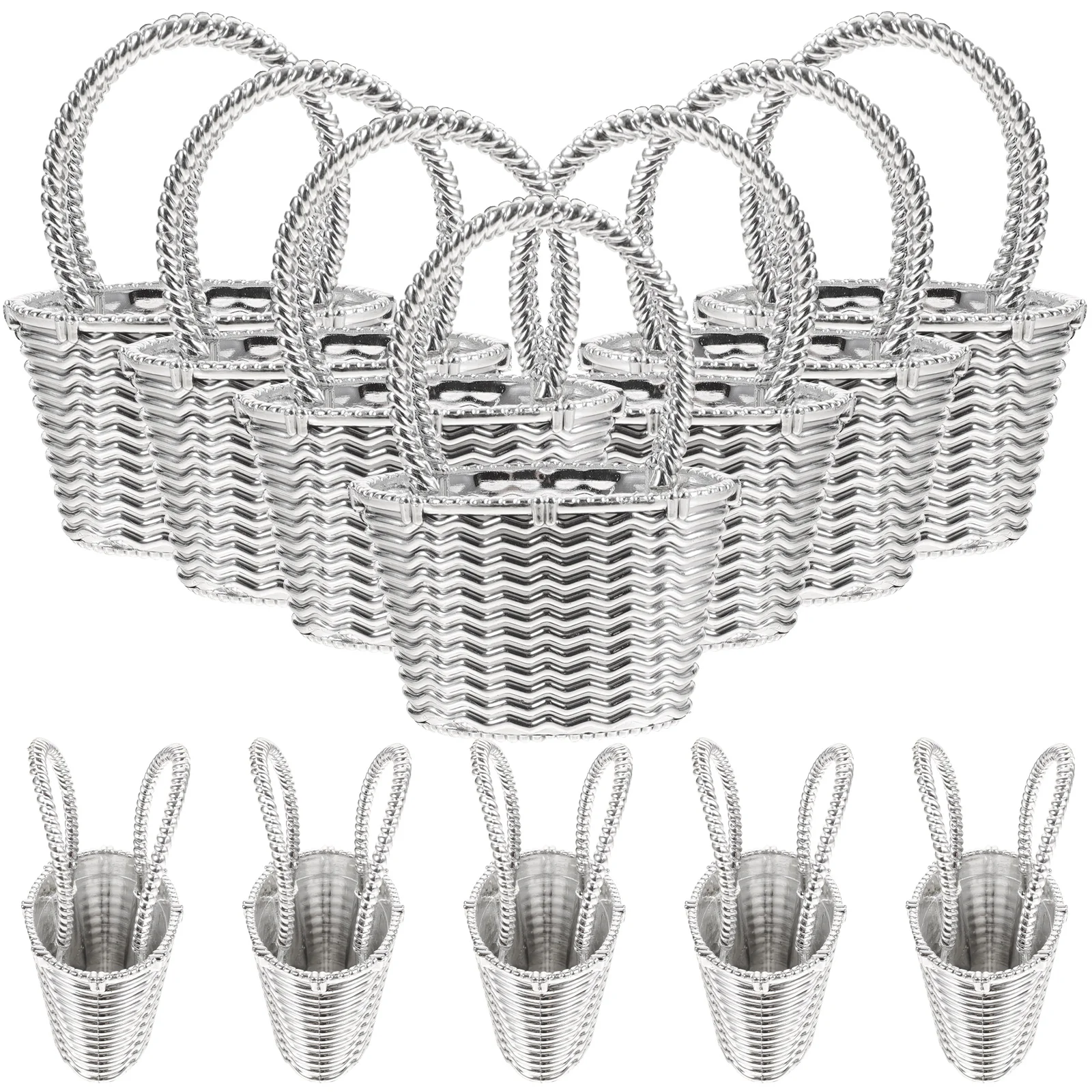 

12 Pcs Candy Box Gift Container Creative Small Flower Basket Mini Portable Wedding Home Decoration Plastic Storage