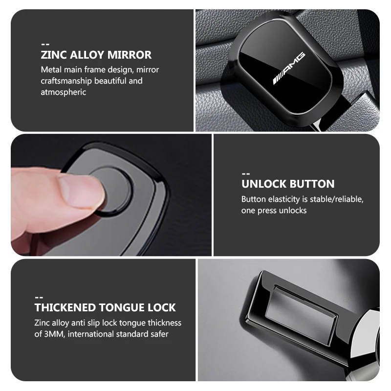 Universal Car Seat Belt Extension Shoulder Straps Extender Button For Mercedes Benz AMG A B C E S G Class A180 CLK CLA GLE GLC - view 2