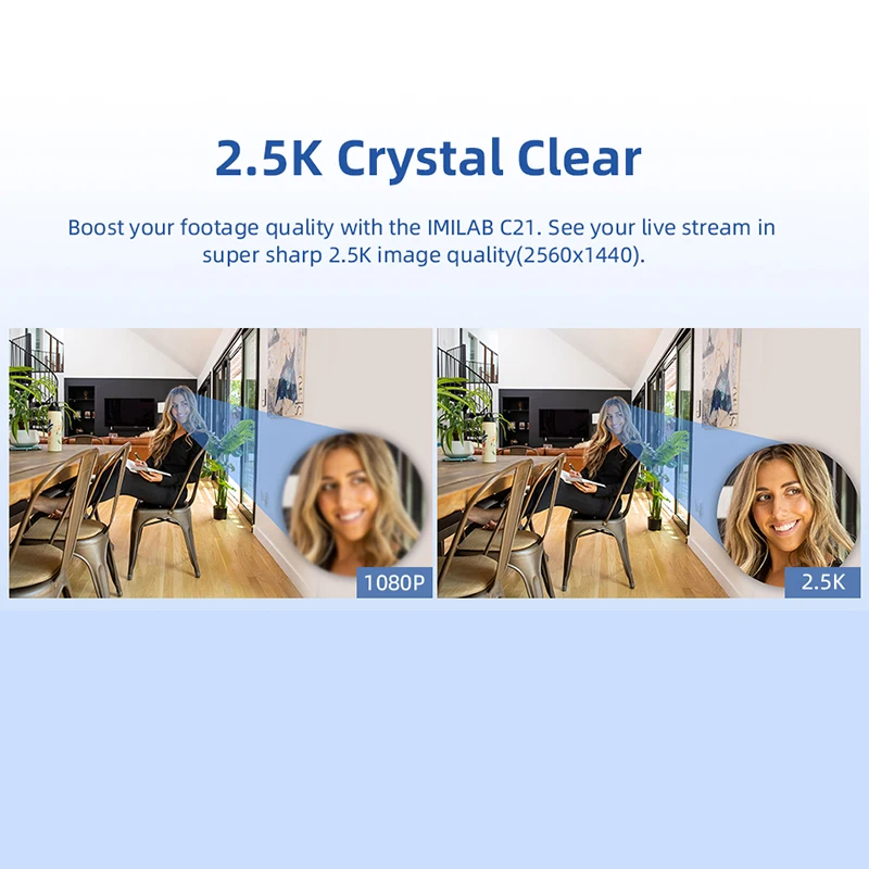 Imilab กล้องความปลอดภัยในบ้าน C21 WiFi 2.5K HD IP ในบ้านกล้องวิดีโอวงจรปิด ° 360กล้องเว็บแคมการมองเห็นได้ในเวลากลางคืนทำงานร่วมกับ Alexa