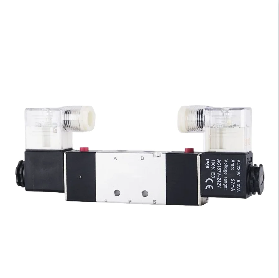 

4V120-06 double electrically controlled double coil reversing valve two-position five-way pneumatic solenoid control valve