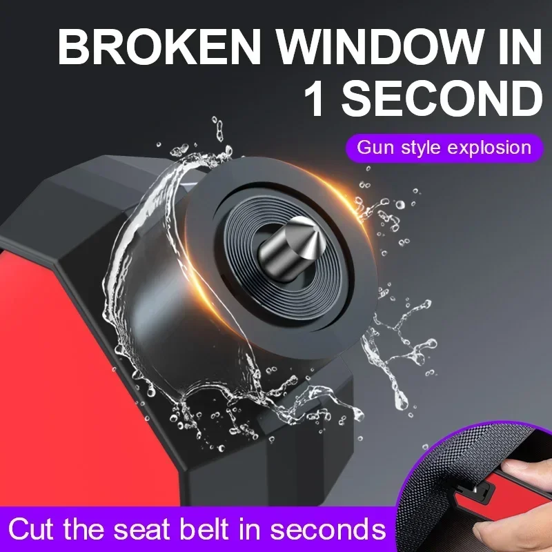 2-in-1 Car Window Breaking Hammer, Automatic Glass Breaking Tool, Escape Safety Belt Cutter, Emergency Tool