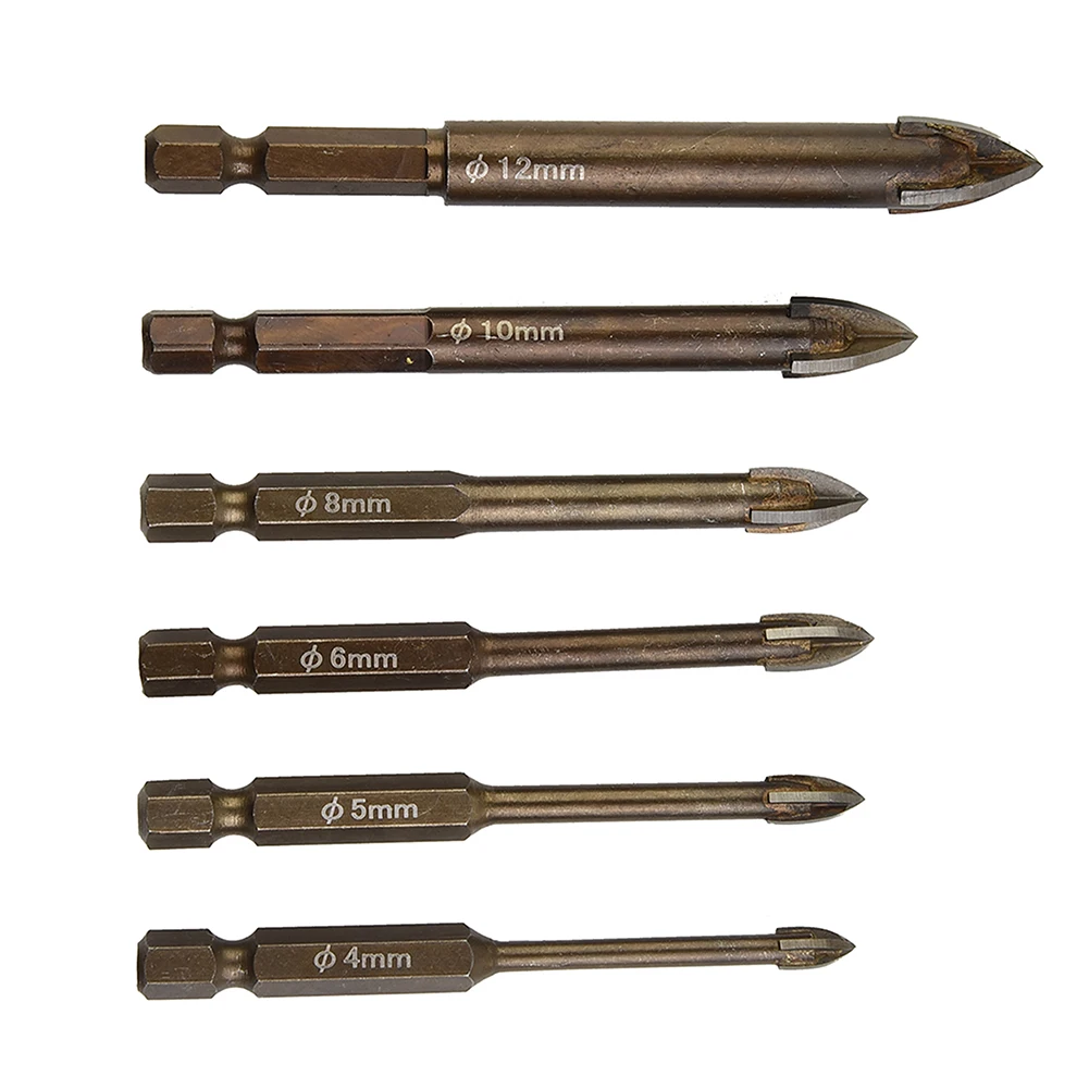 

Электрические сверла, 6 шт., 4/5/6/8/10/12 мм, новинка, карбид, высокое качество, керамическая плитка, стекло