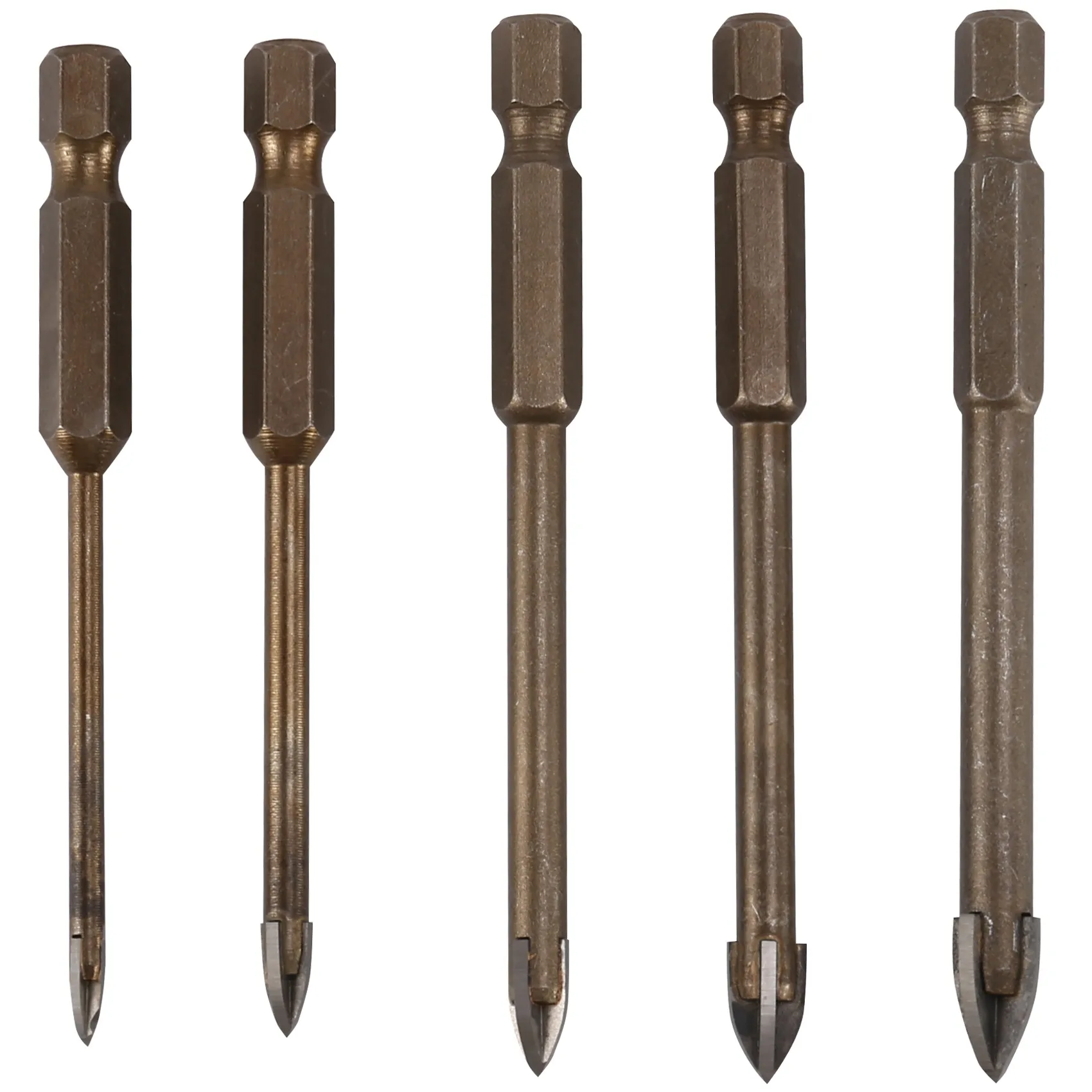 

5 Pcs Efficient Universal Drilling Tool, Multifunctional Triple-Cornered Cross Alloy Drill Bit Set (3/4/5/6/8mm)