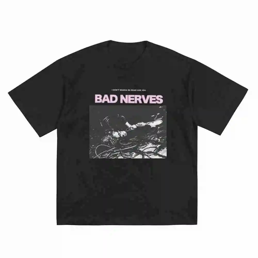 Bad Nerves Band Black Dreaming Short Sleeve Tee 100% Cotton T-Shirt