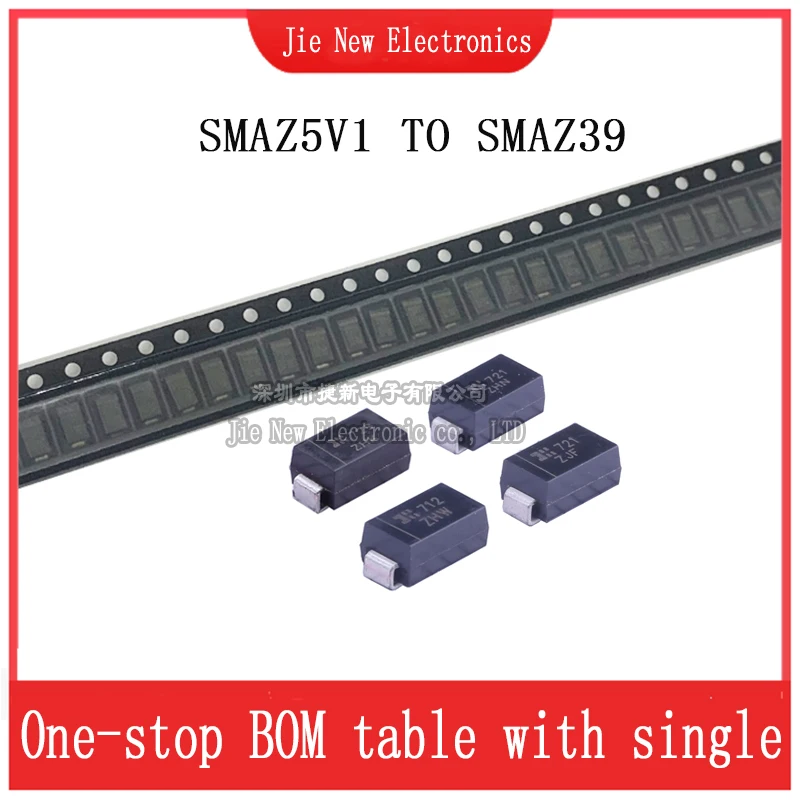 50PCS SMAZ16-13-F SMAZ18 SMAZ20 SMAZ22 SMAZ24 SMAZ27  SMAZ30 SMAZ33 SMAZ36 SMAZ39 SMAZ39-13-F DO-214AC voltage-regulator tube