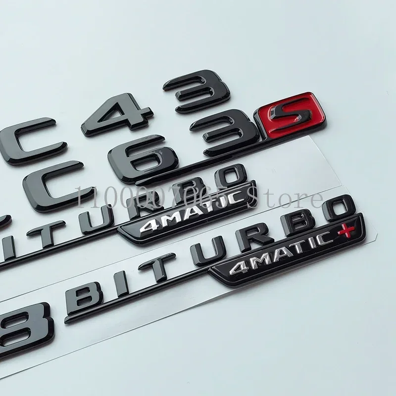 2017 Glossy Black Letters GLC43 GLC63 GLC63S V8 Biturbo 4matic+ Emblem for Car Fender Trunk X253 Logo Sticker