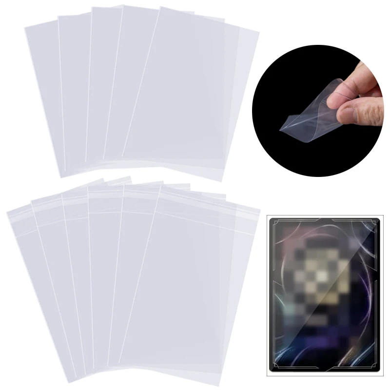 100/200pcs Card Sleeves 65x90mm Flat Mouth/Self Sealing Transparent Waterproof Collect for Star Chasing/Game Card Protection TMZ