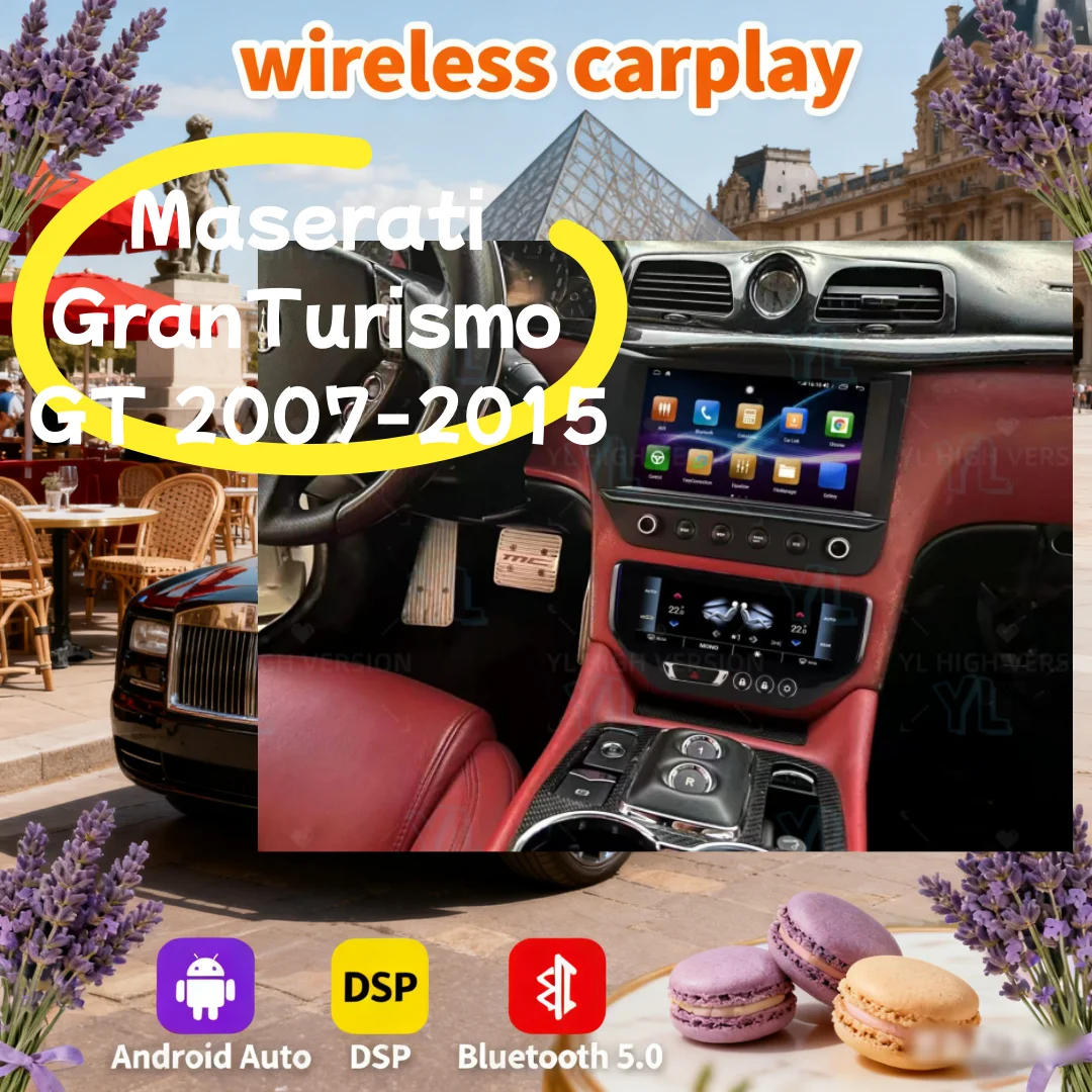 YA Android 14 Car Radio For Maserati GranTurismo GT GC 2007-2018 Multimedia Auto Stereo GPS Navi Wireless Carplay 4G Unit BT 5.0