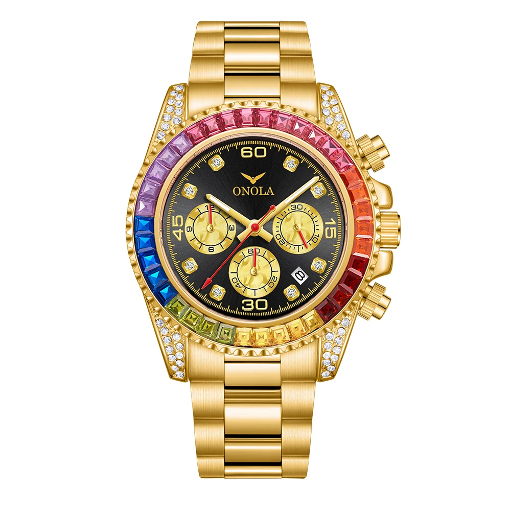 ONOLA 6842G Top Marke männer Neue Uhr Luxury Business Stahl Quarzuhr Casual männer 30M Wasserdichte uhr Relogio Masculino