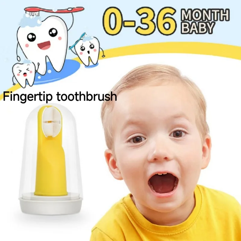 

Baby Fingertip Toothbrush Three Sides Silicone Fingertip Brush Baby 0-3 Years Old Soft Bristle Tongue Scraper Cleaning Tool