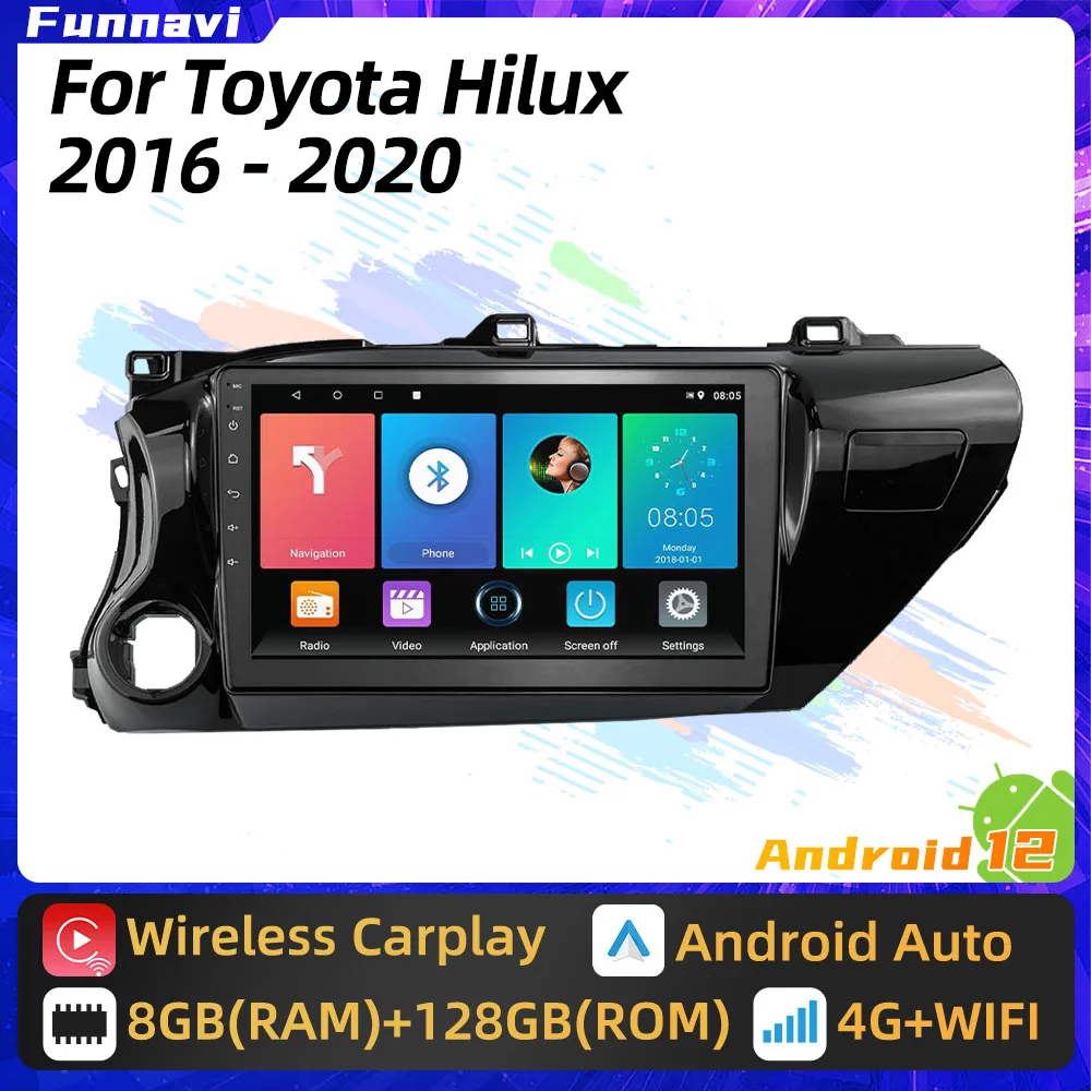 

Android 2 Din Stereo for Toyota Hilux 2016 - 2020 Car Radio with Screen Multimedia Player Navigation GPS Head Unit Autoradio