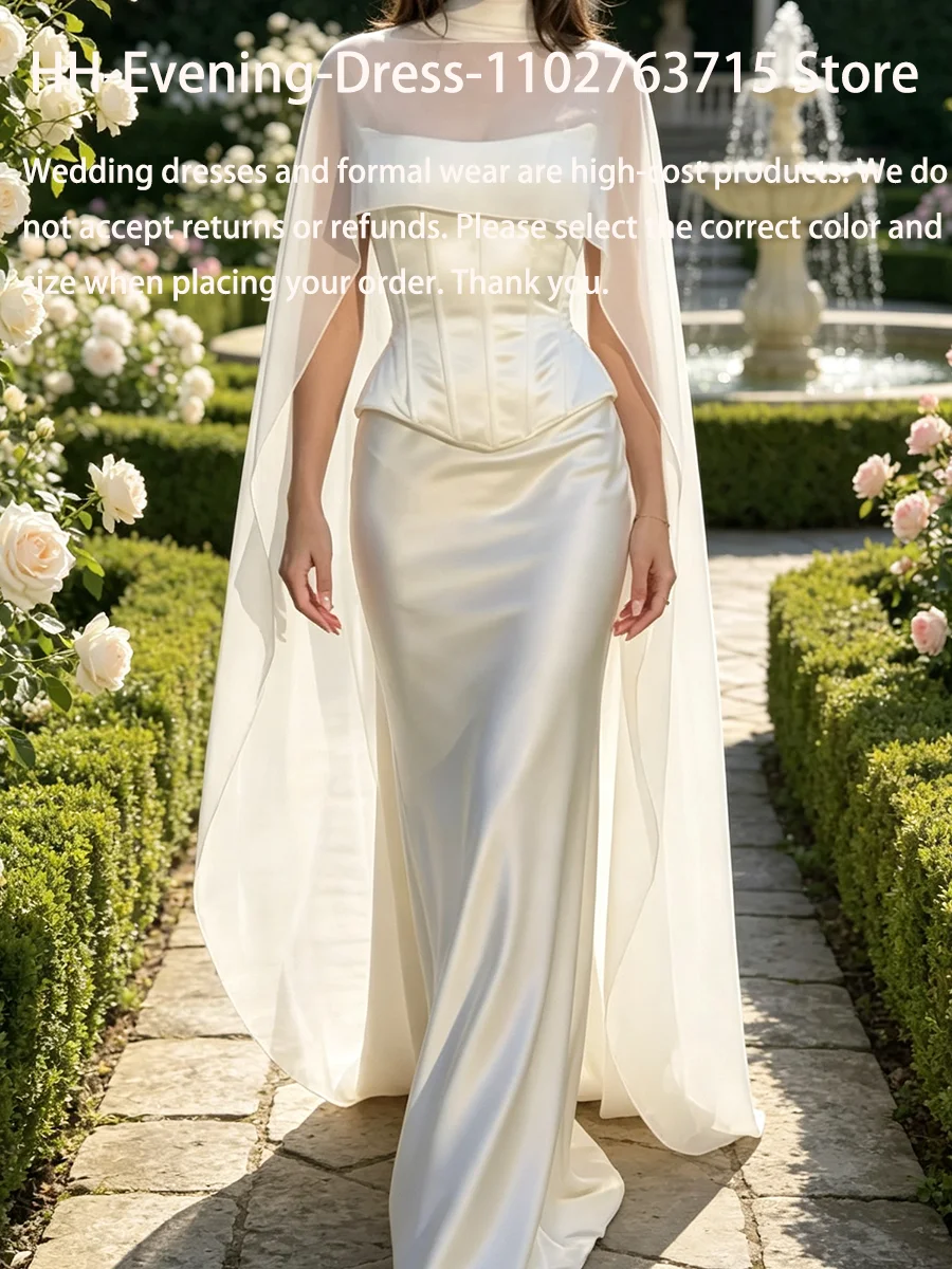Classic Strapless Satin Cap Sleeve Slim Corset Straight Bride Wedding Dresses Bridal Gowns Customized