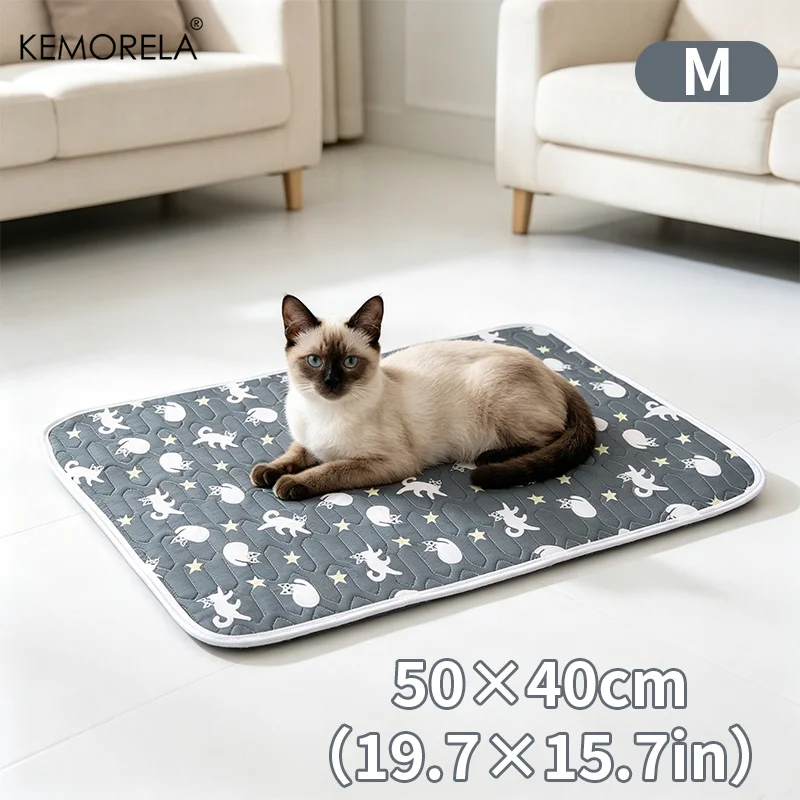 Sommer-Eisseide Haustier-Kühlmatte Wasserdichte Hunde- und Katzen-Schlafunterlage Rutschfeste Waschbare Sofaauflage Selbstkühlende Haustierbett-Accessoires – Detail 12