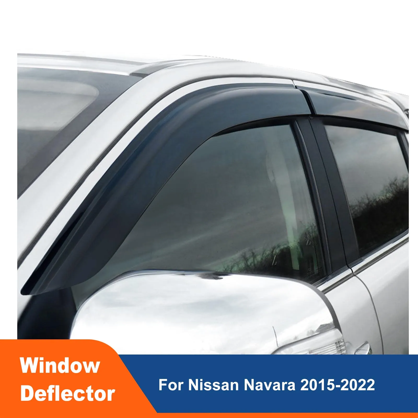 

Car Window Deflector Window Visor Weather Shields Weathershield FOR NISSAN NAVARA 2015-2022 Double Cabin Car Accessories