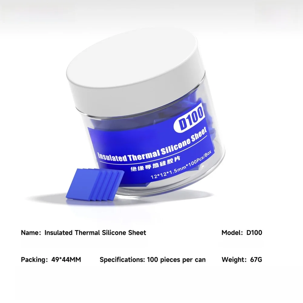 D100 Blue Thermal Conductive Silicone Pad Insulating Shockproof Grease Sheet For Mobile Phone PC CPU SSD Cooling Repair Tool