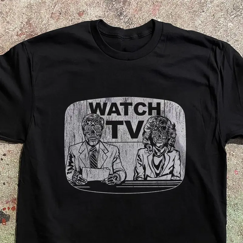 Cult Sci-Fi Tee: News They Live Alien Movie Shirt (Faded Print)