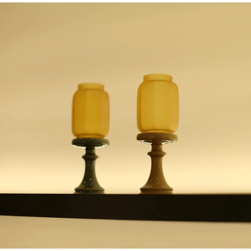 

Minimalist Chinese-Style Glass Cover Candle Holder Home Decor Entryway Living Room Decoration Accessories Vintage Decorations