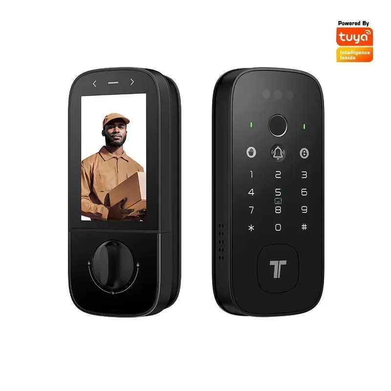 3D Facial Recognition Automatic Password Fingerprint Lock Household Anti Theft Door Smart Lock Visual Cat Eye Monitoring
