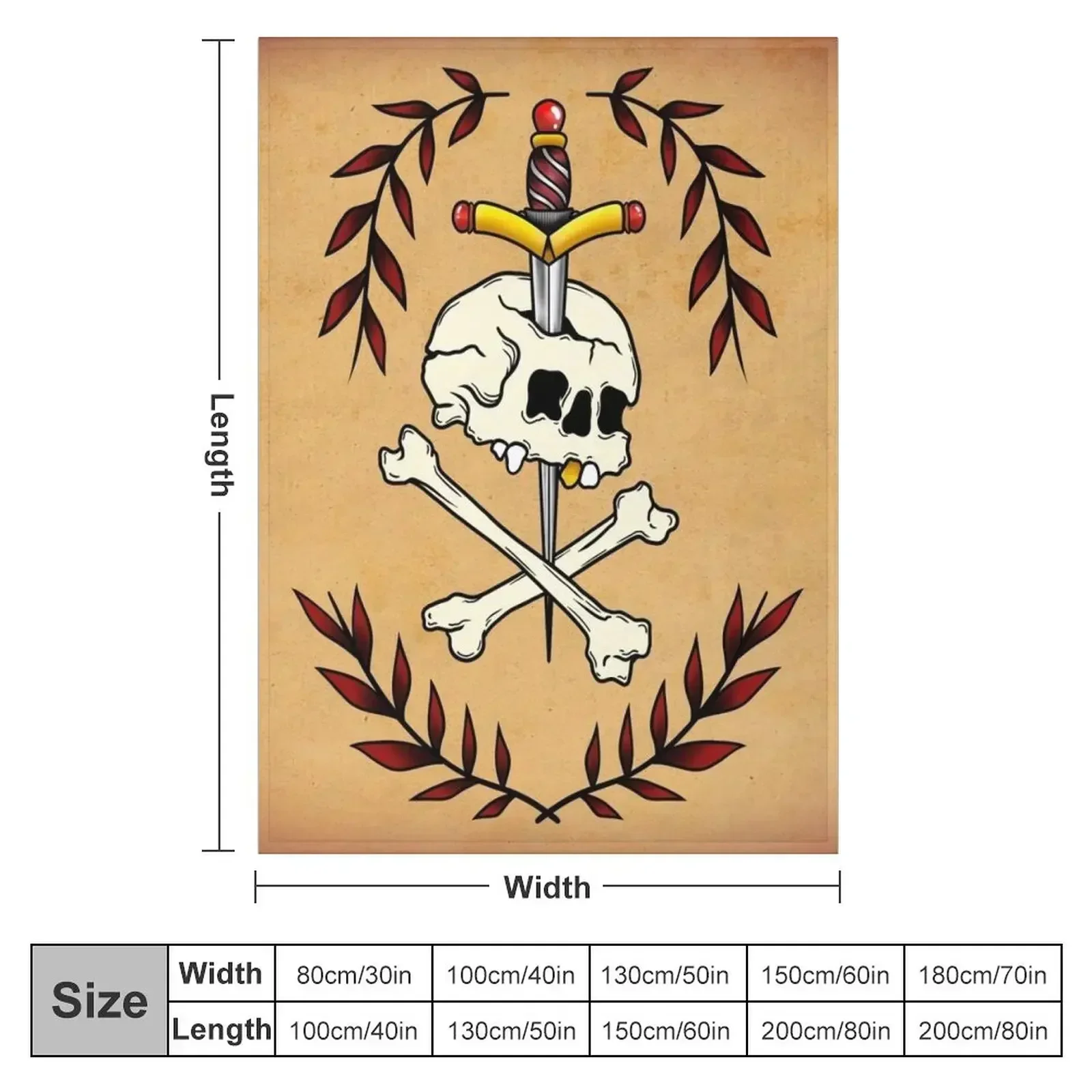 New Skull & Dagger Throw Blanket Comforter Baby Beautifuls Blankets