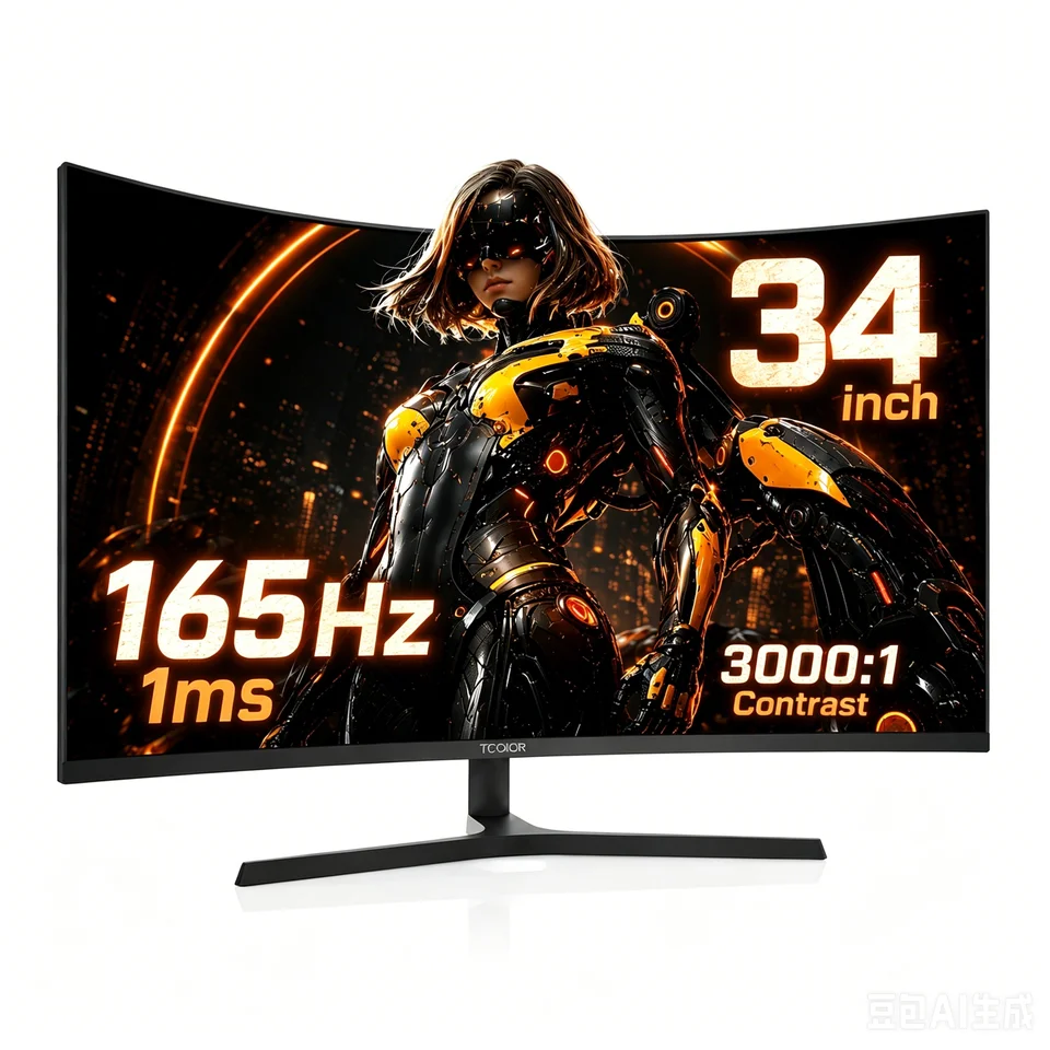 34インチ 4K 165Hz 21:9曲面eスポーツウルトラワイド1500R曲率対応没入