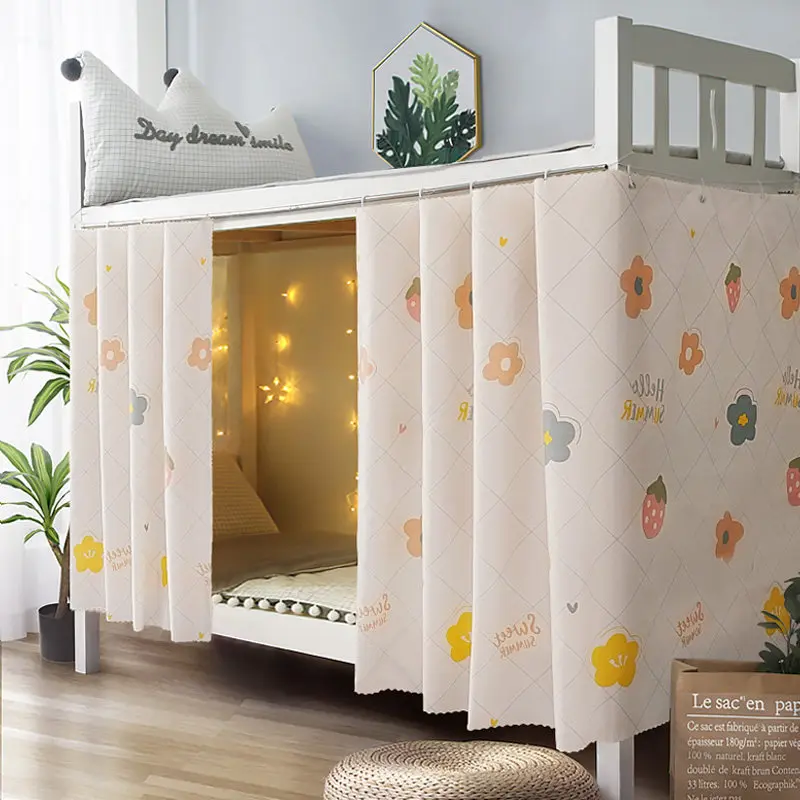 VIKAMA Blackout Bunk Bed Curtain Dorm Student Privacy Japanese Style Upper Lower
