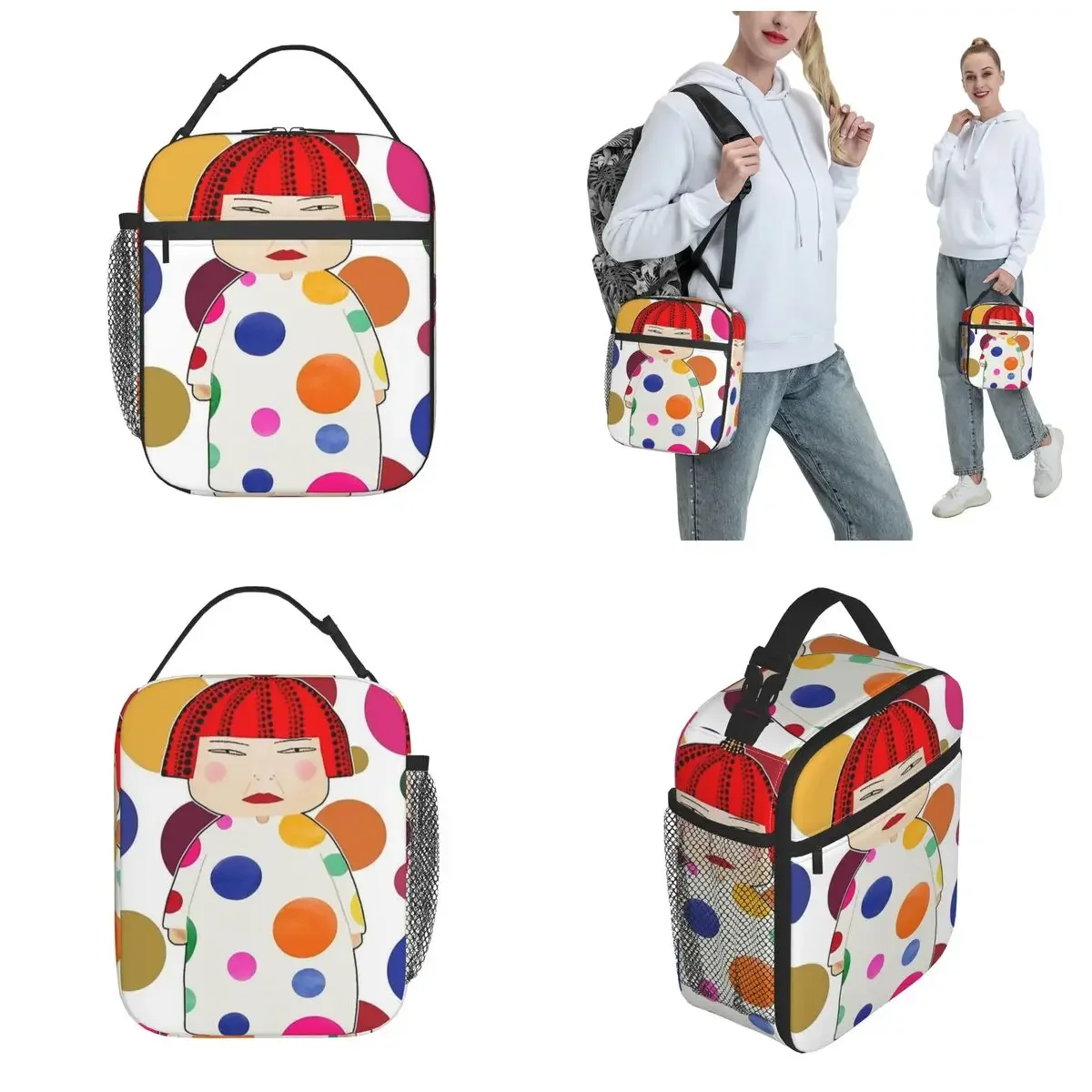 Yayoi Kusama Insulated Lunch Bags Cooler Lunch Container Large Tote Lunch Box Food Bag Work Travel