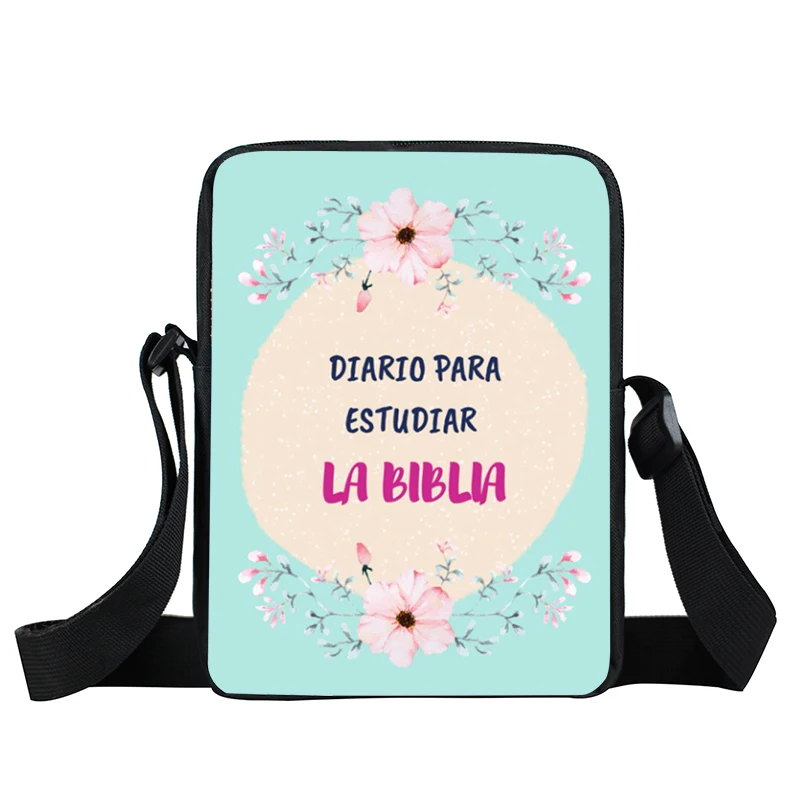 Spagnolo per la bibbia cristiana versetti Messenger Bag Soy Hija De Dios borse borsa a tracolla Casual regali cristiani borse a tracolla